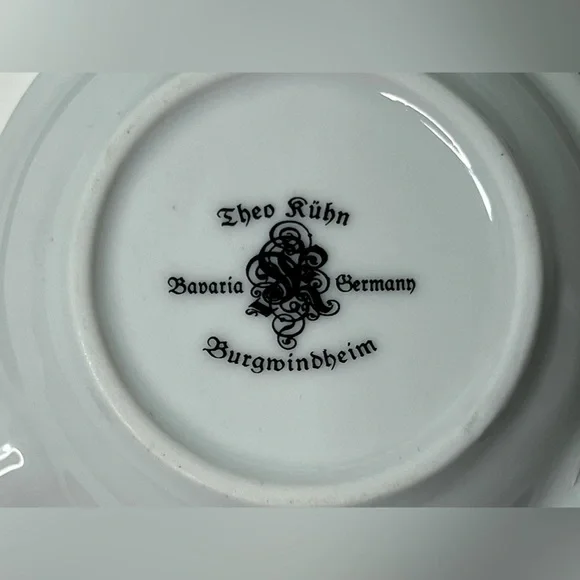 VTG Porcelain Ashtray Munchen Bavaria Germany Theo Kuhn Butgwinbheim Gold Rim - Picture 9 of 12